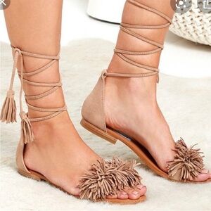 Steve Madden Tan Fringe Women's Sandals